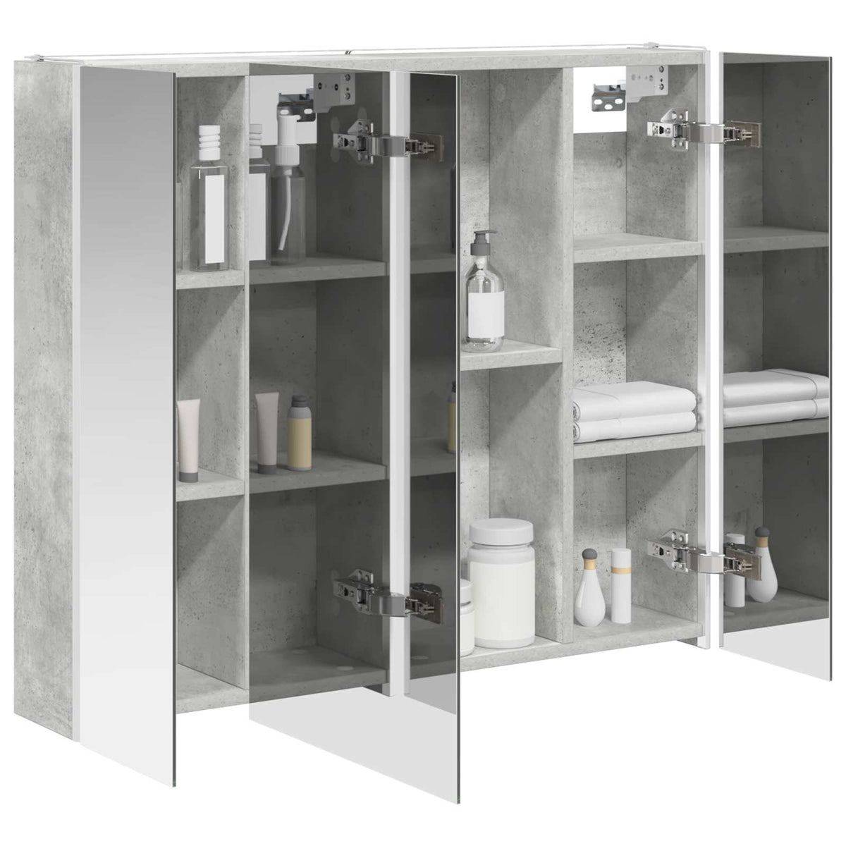 Bathroom Mirror Cabinet Concrete Grey 83.5 x 15.5 x 70 cm