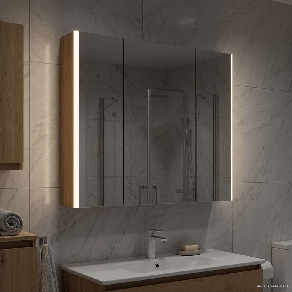 Bathroom Mirror Cabinet Artisian Oak 83.5 x 15.5 x 70 cm