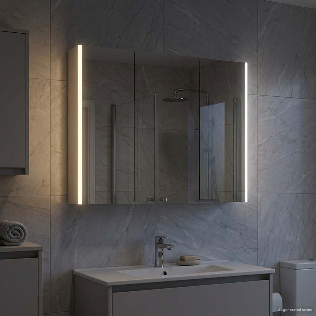 Bathroom Mirror Cabinet White 103.5 x 15.5 x 70 cm