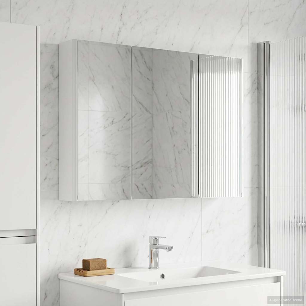 Bathroom Mirror Cabinet White 103.5 x 15.5 x 70 cm