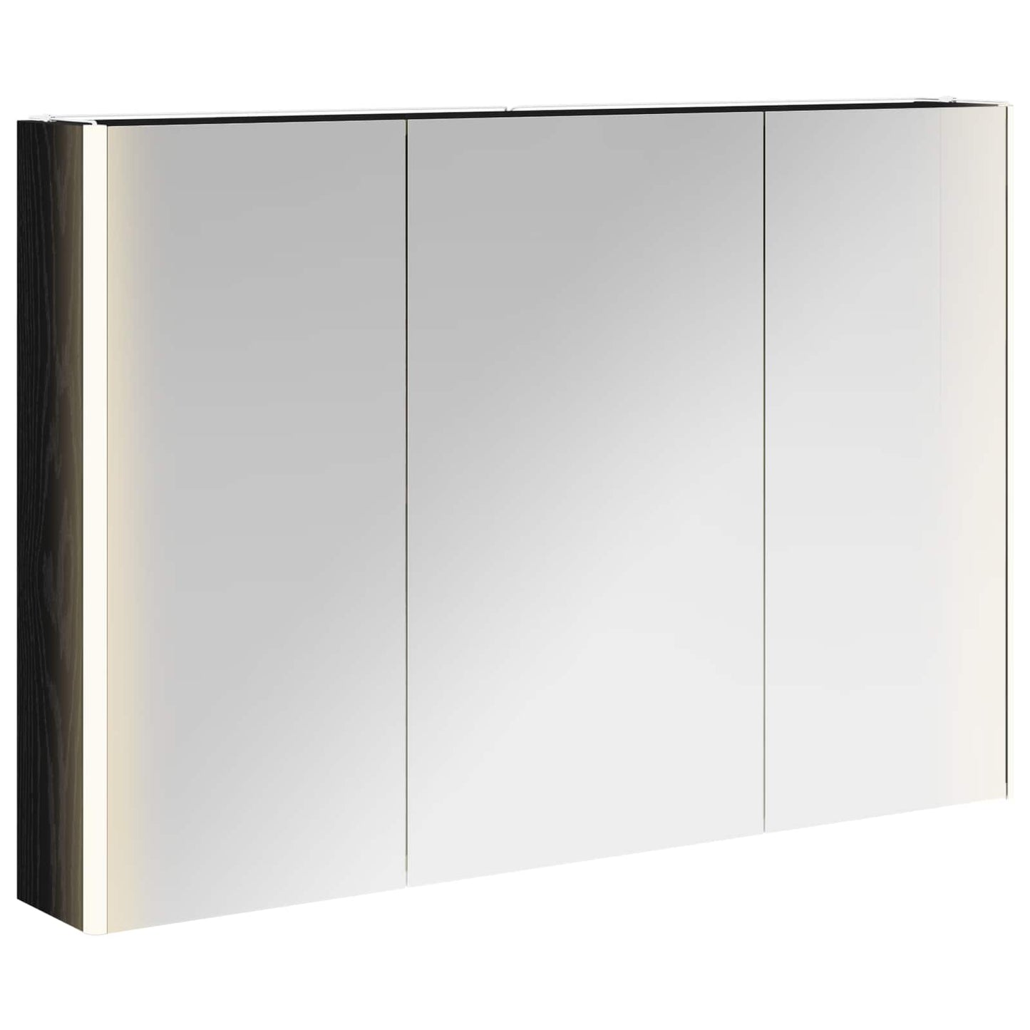 Bathroom Mirror Cabinet Black Oak 103.5 x 15.5 x 70 cm