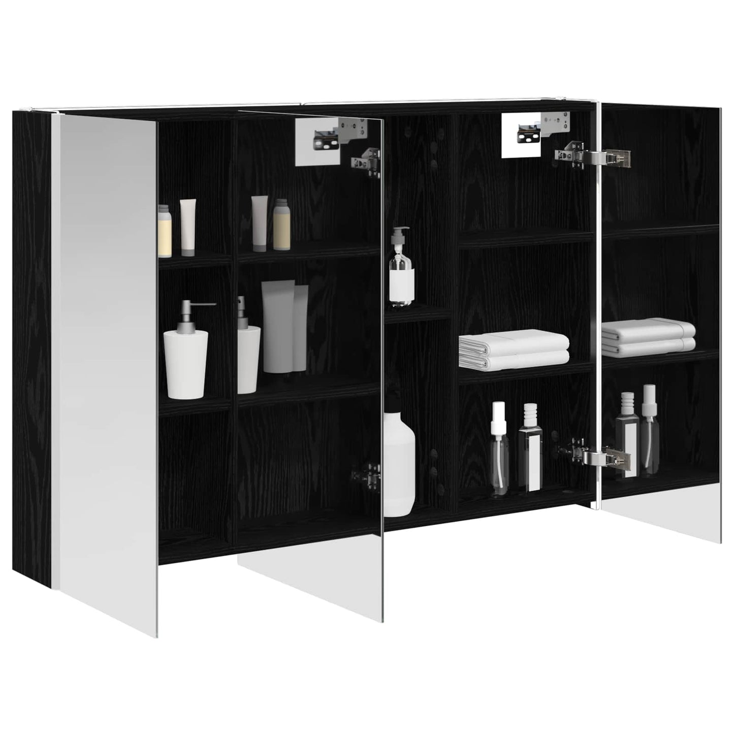 Bathroom Mirror Cabinet Black Oak 103.5 x 15.5 x 70 cm