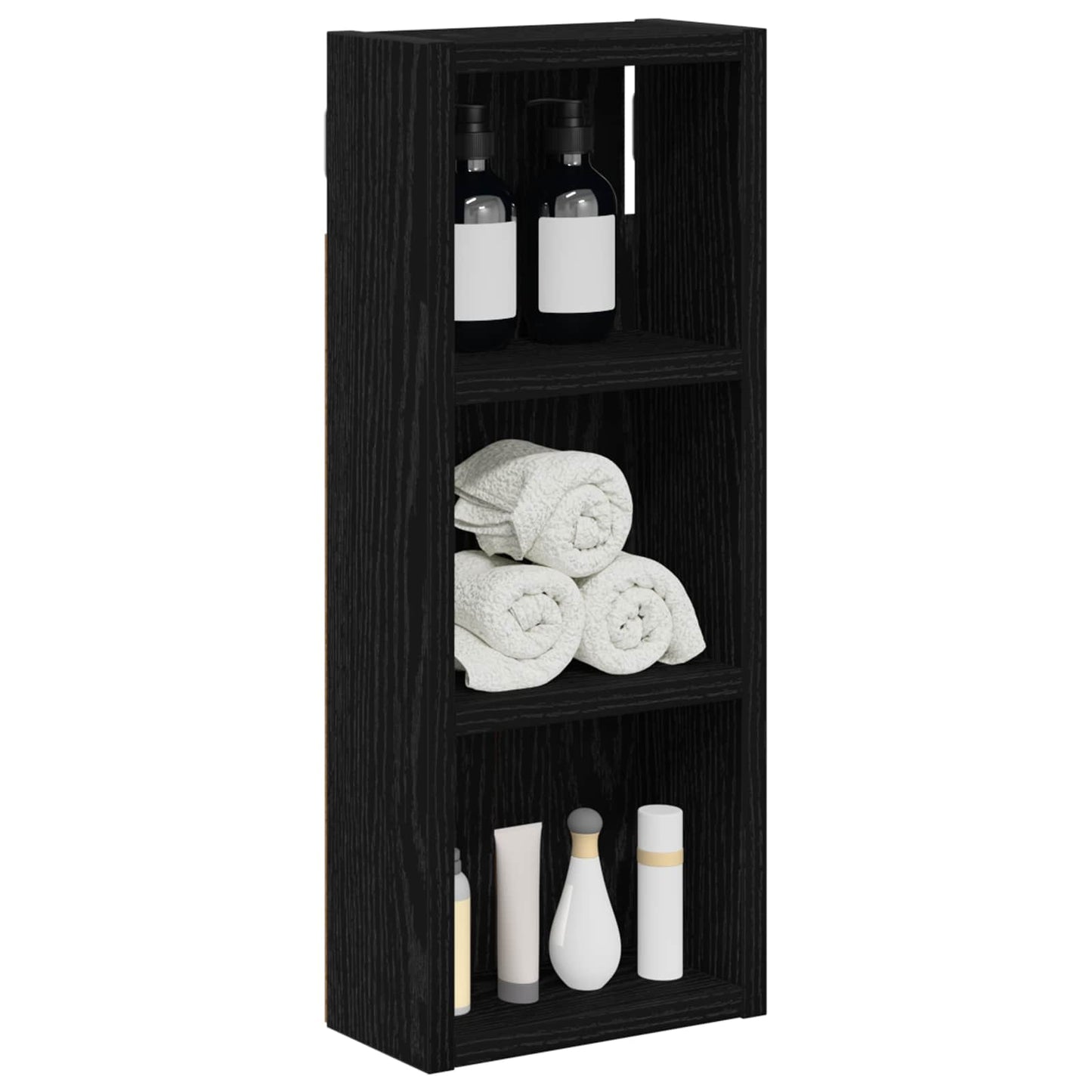 Bathroom Wall Cabinet Black Oak 20 x 10 x 50 cm Engineered wood