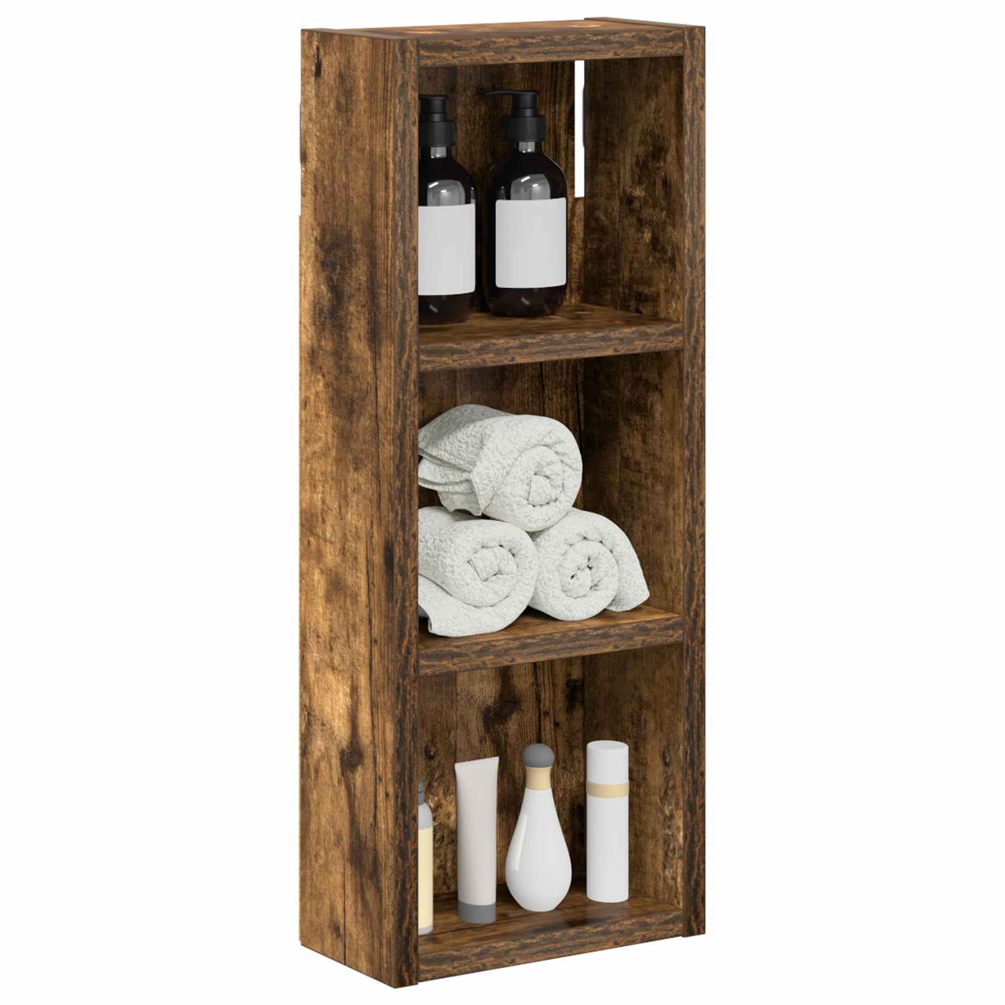 Bathroom Wall Cabinet Smoked Oak 20 x 10 x 50 cm