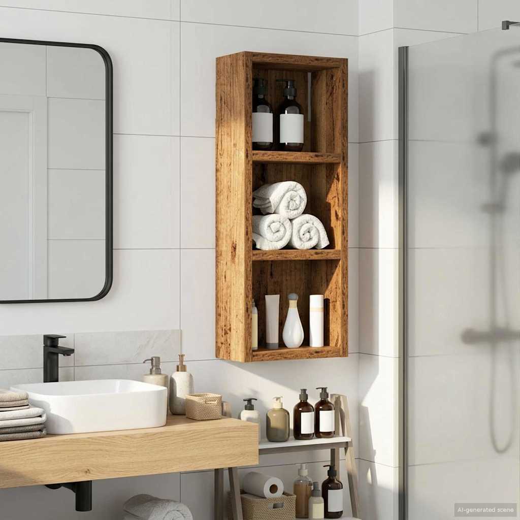 Bathroom Wall Cabinet Old Wood 20 x 10 x 50 cm Engineered wood
