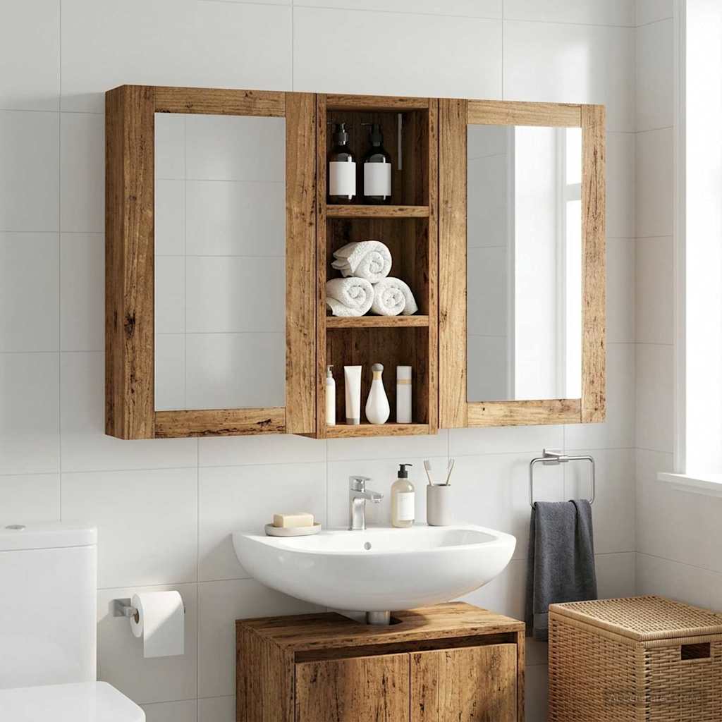 Bathroom Wall Cabinet Old Wood 20 x 10 x 50 cm Engineered wood