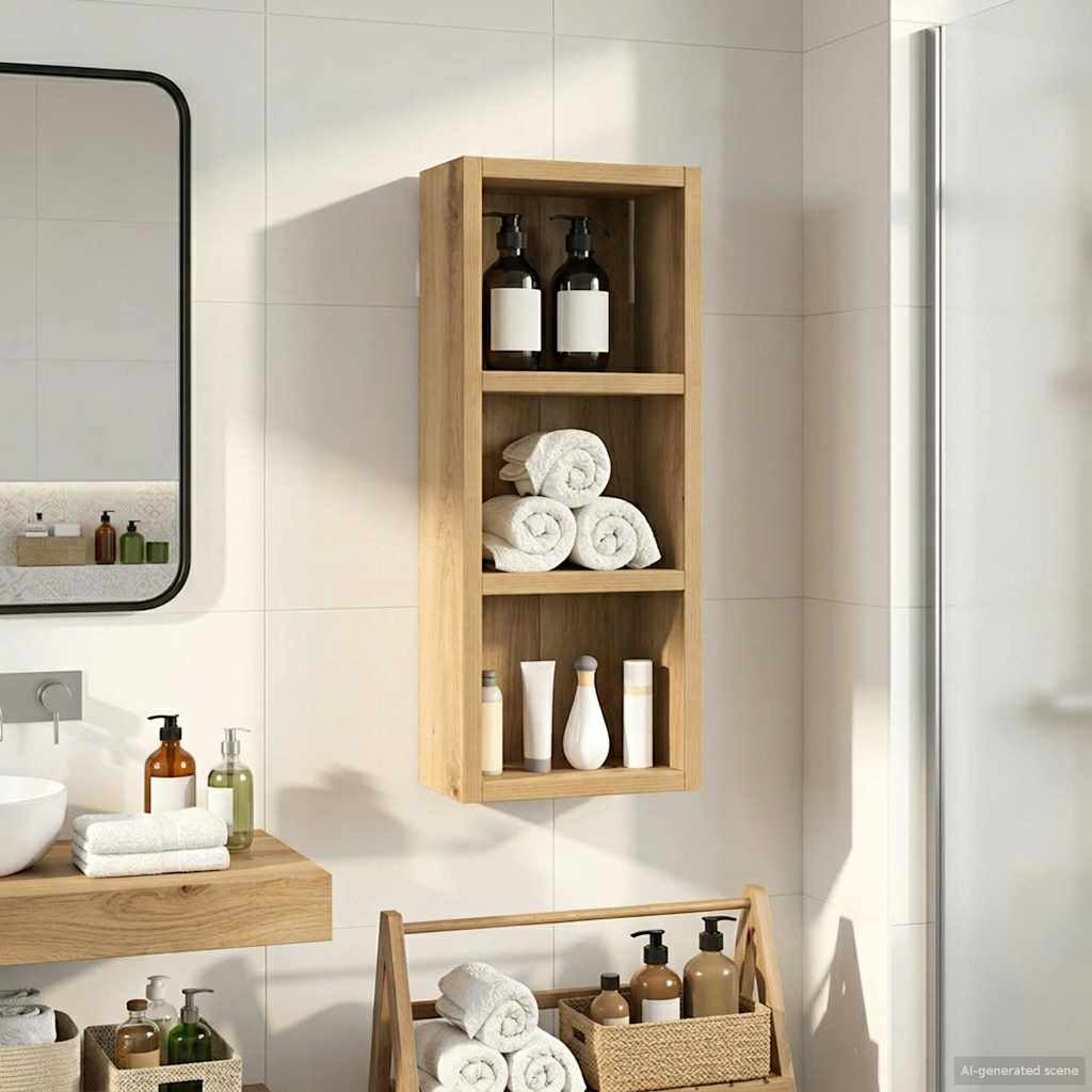 Bathroom Wall Cabinet Artisian Oak 20 x 10 x 50 cm