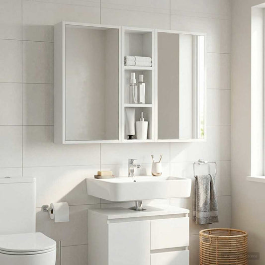 Bathroom Wall Cabinet White 20 x 10 x 60.5 cm Engineered wood