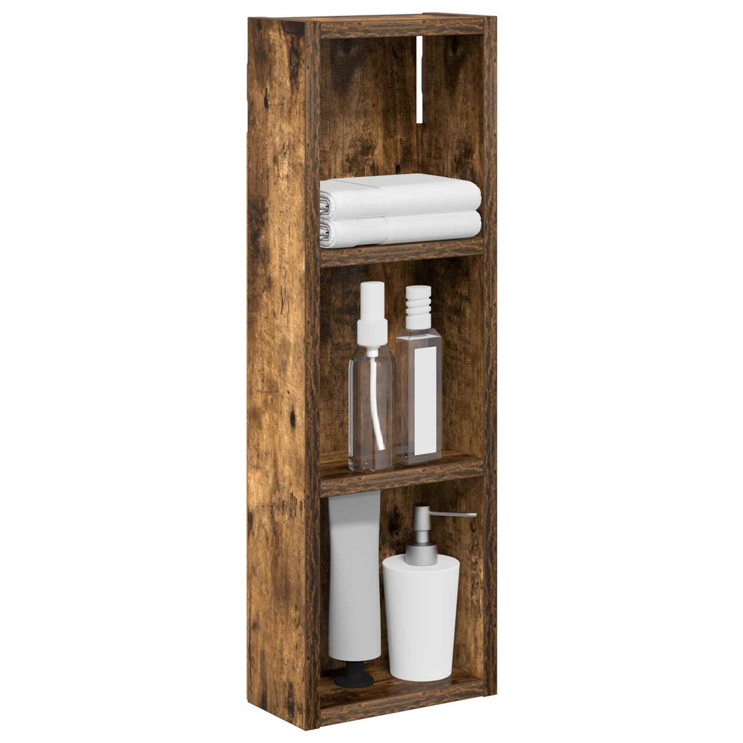 Bathroom Wall Cabinet Smoked Oak 20 x 10 x 60.5 cm