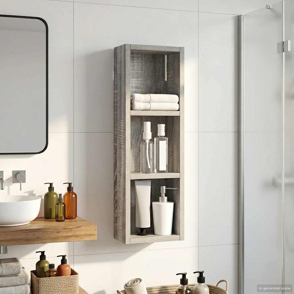 Bathroom Wall Cabinet Grey Sonoma 20 x 10 x 60.5 cm