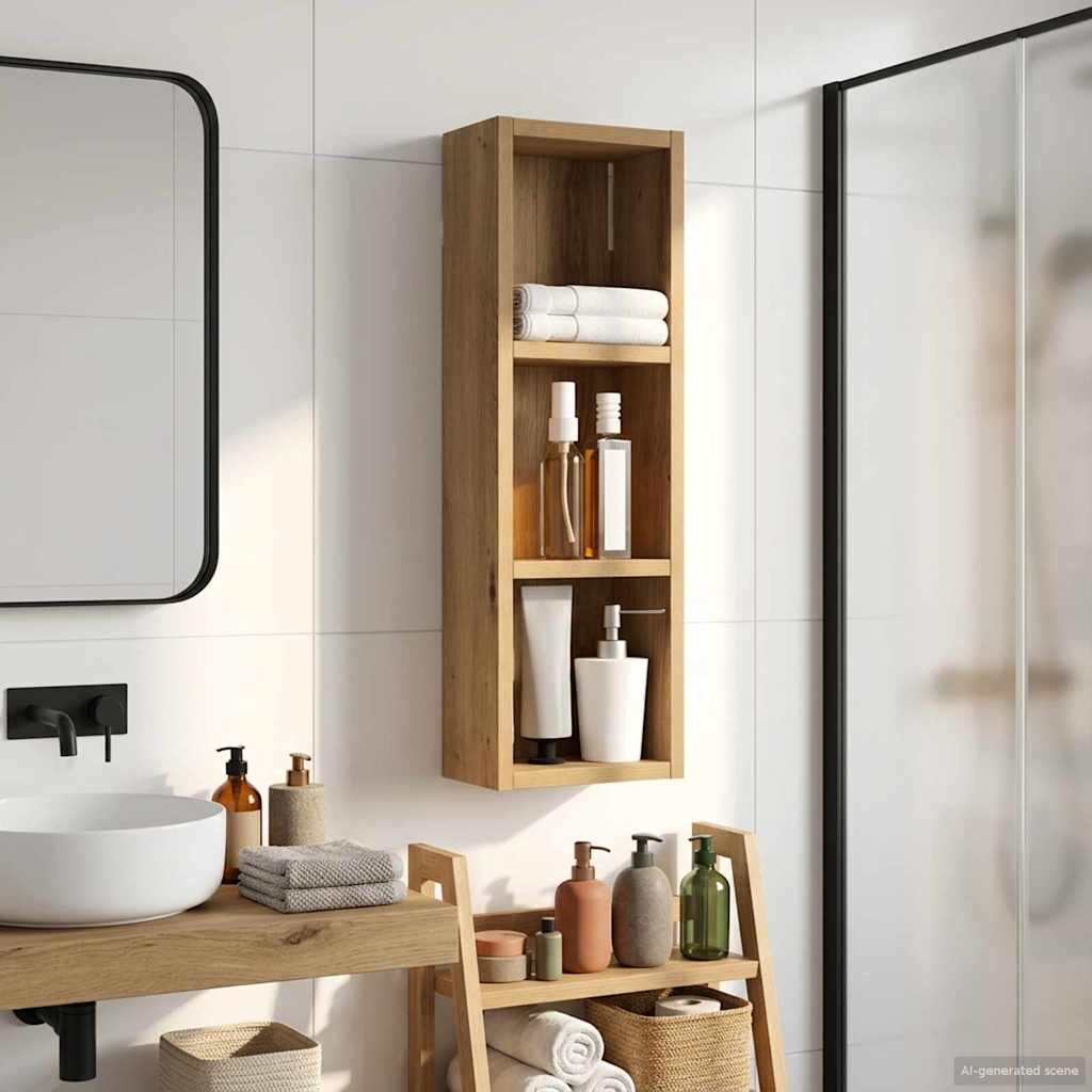 Bathroom Wall Cabinet Artisian Oak 20 x 10 x 60.5 cm