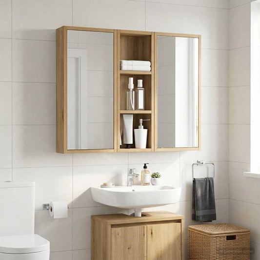 Bathroom Wall Cabinet Artisan Oak 20 x 10 x 60.5 cm