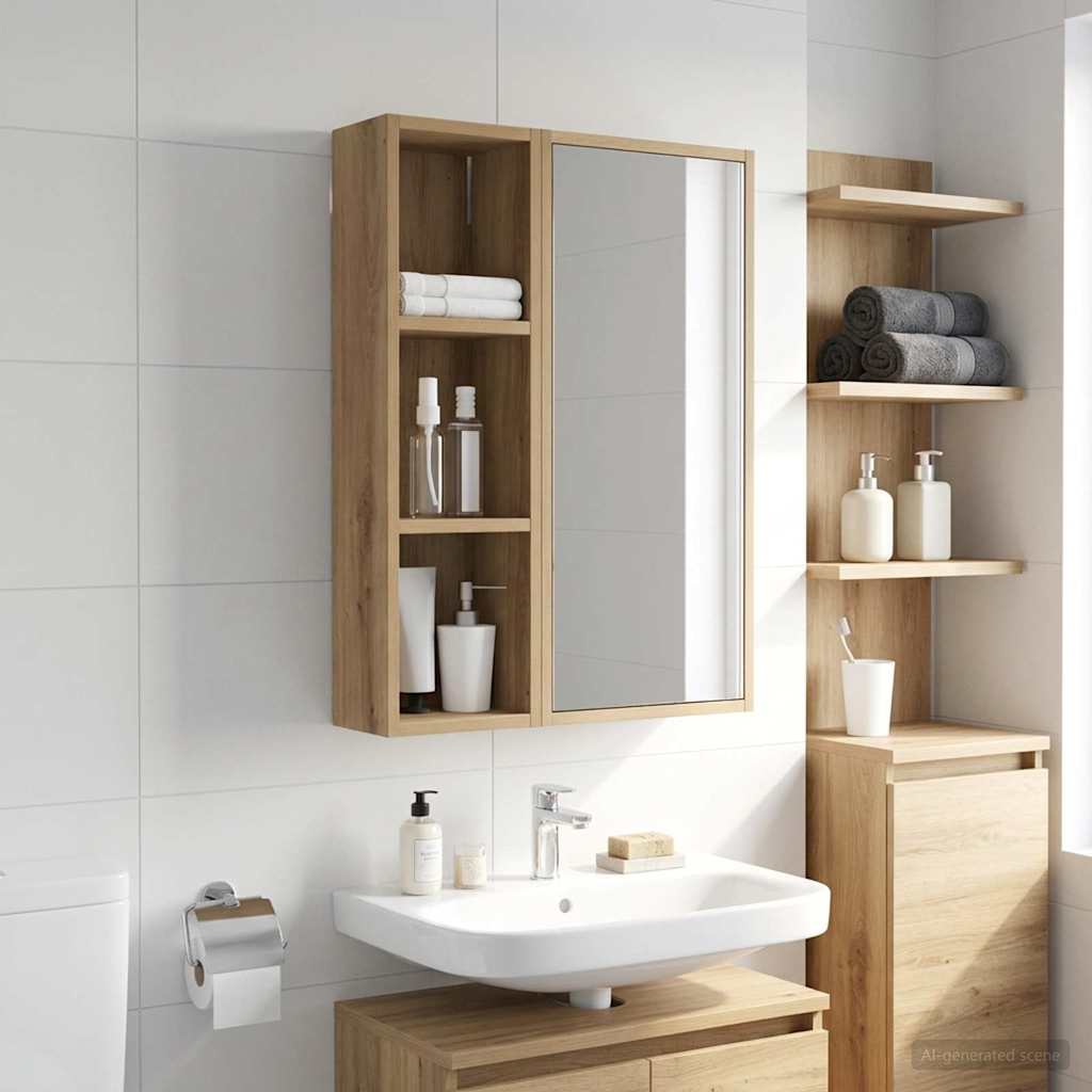 Bathroom Wall Cabinet Artisian Oak 20 x 14 x 70 cm