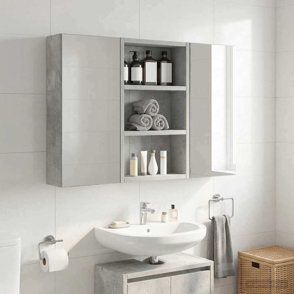 Bathroom Wall Cabinet Concrete Grey 30 x 10 x 50 cm