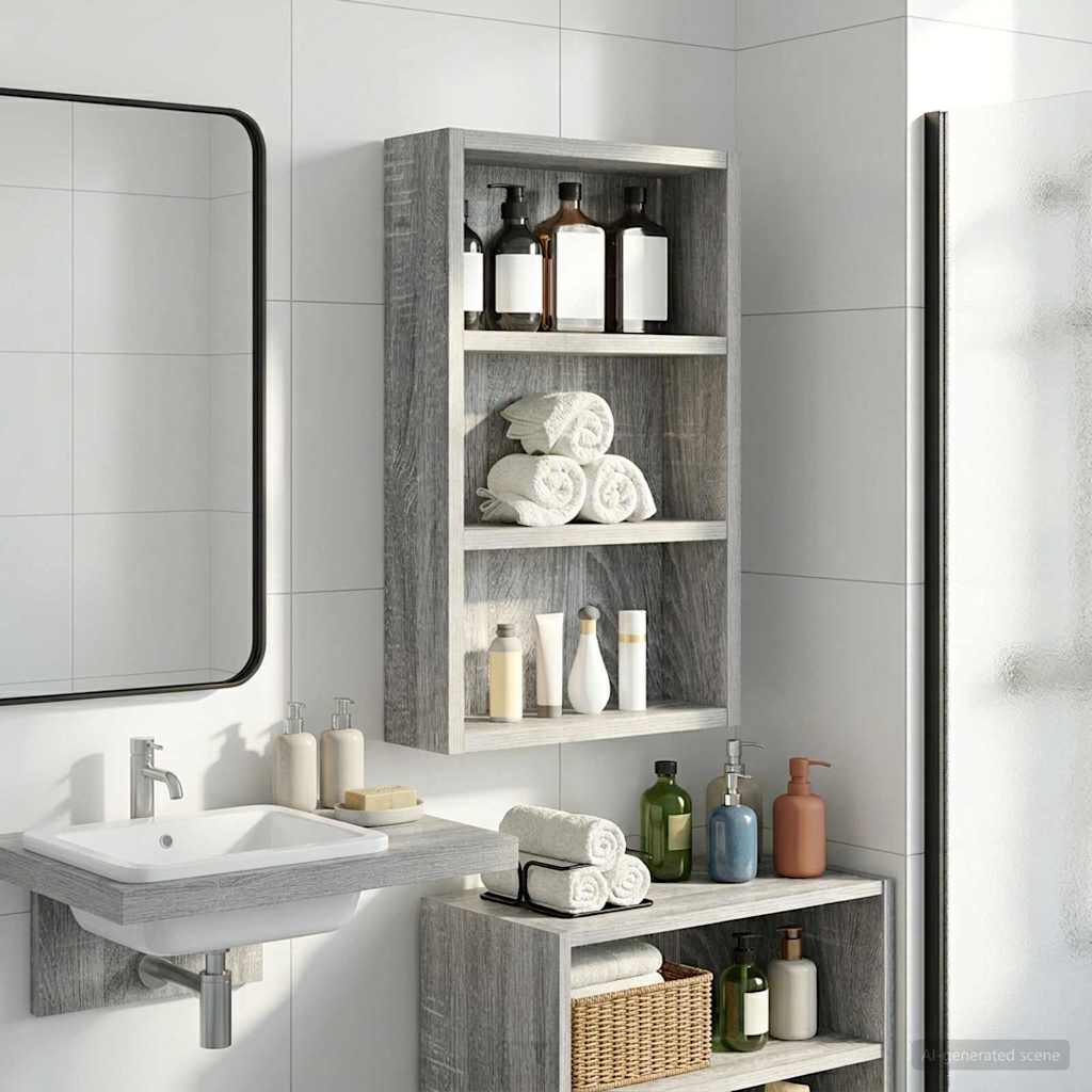 Bathroom Wall Cabinet Grey Sonoma 30 x 10 x 50 cm