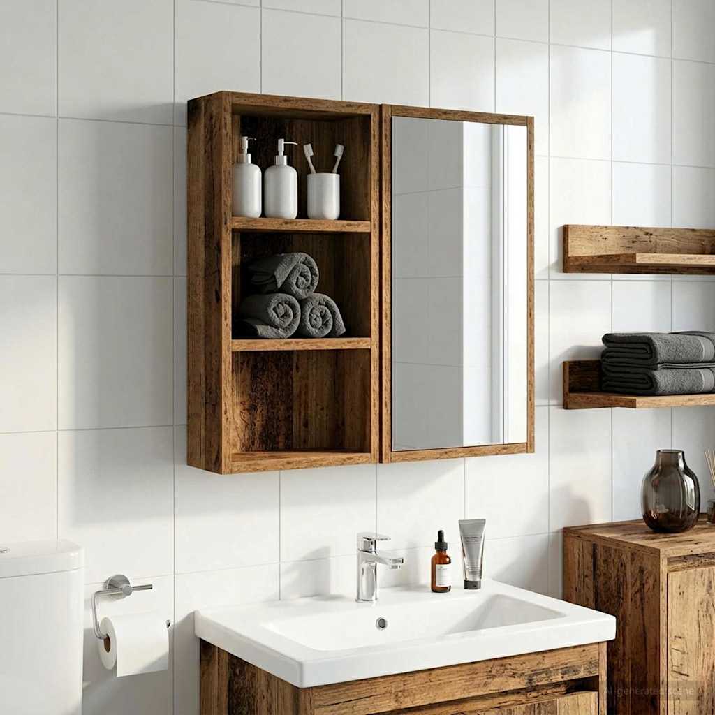 Bathroom Wall Cabinet Old Wood 30 x 10 x 50 cm Engineered wood