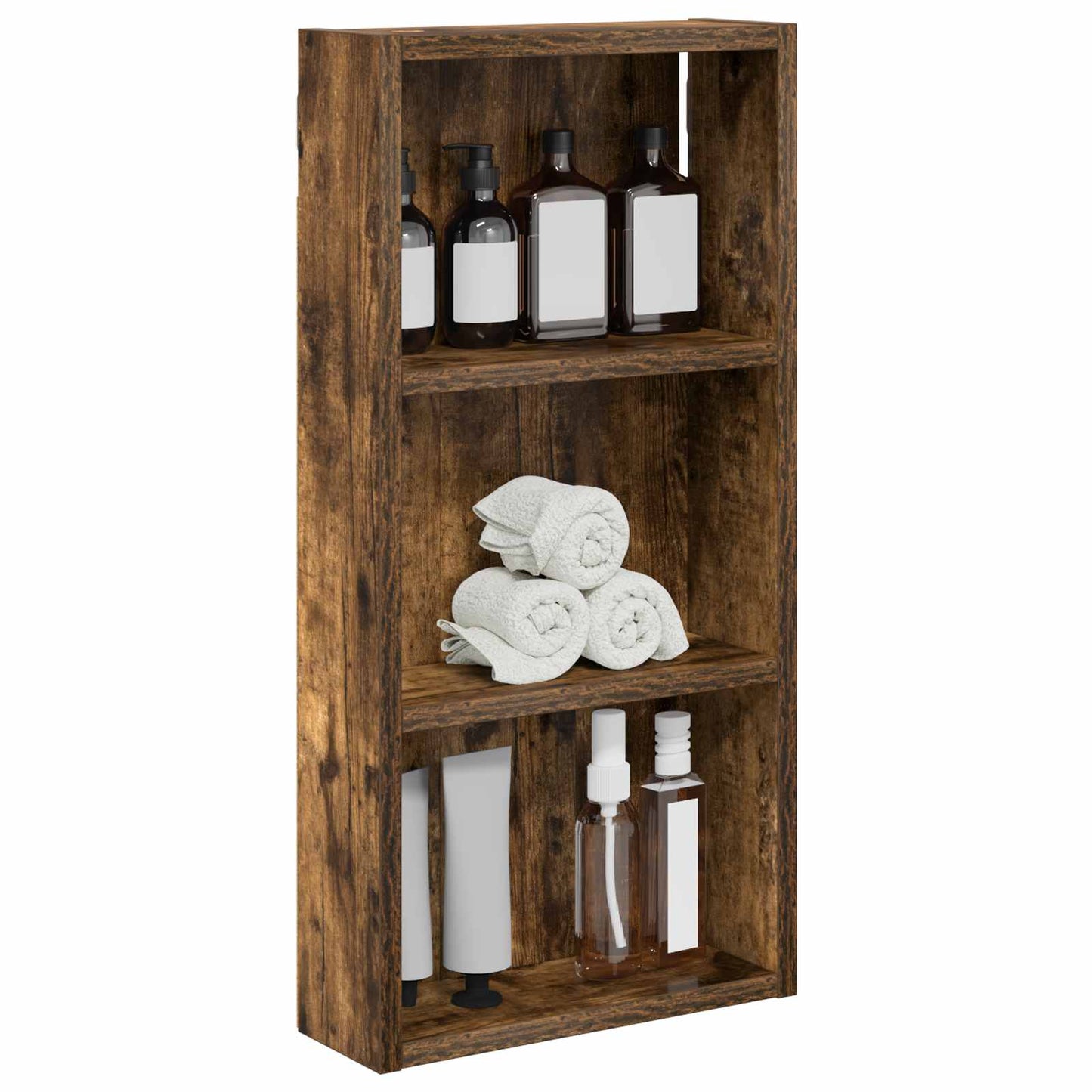 Bathroom Wall Cabinet with Shelf Smoked Oak 30 x 10 x 60.5 cm