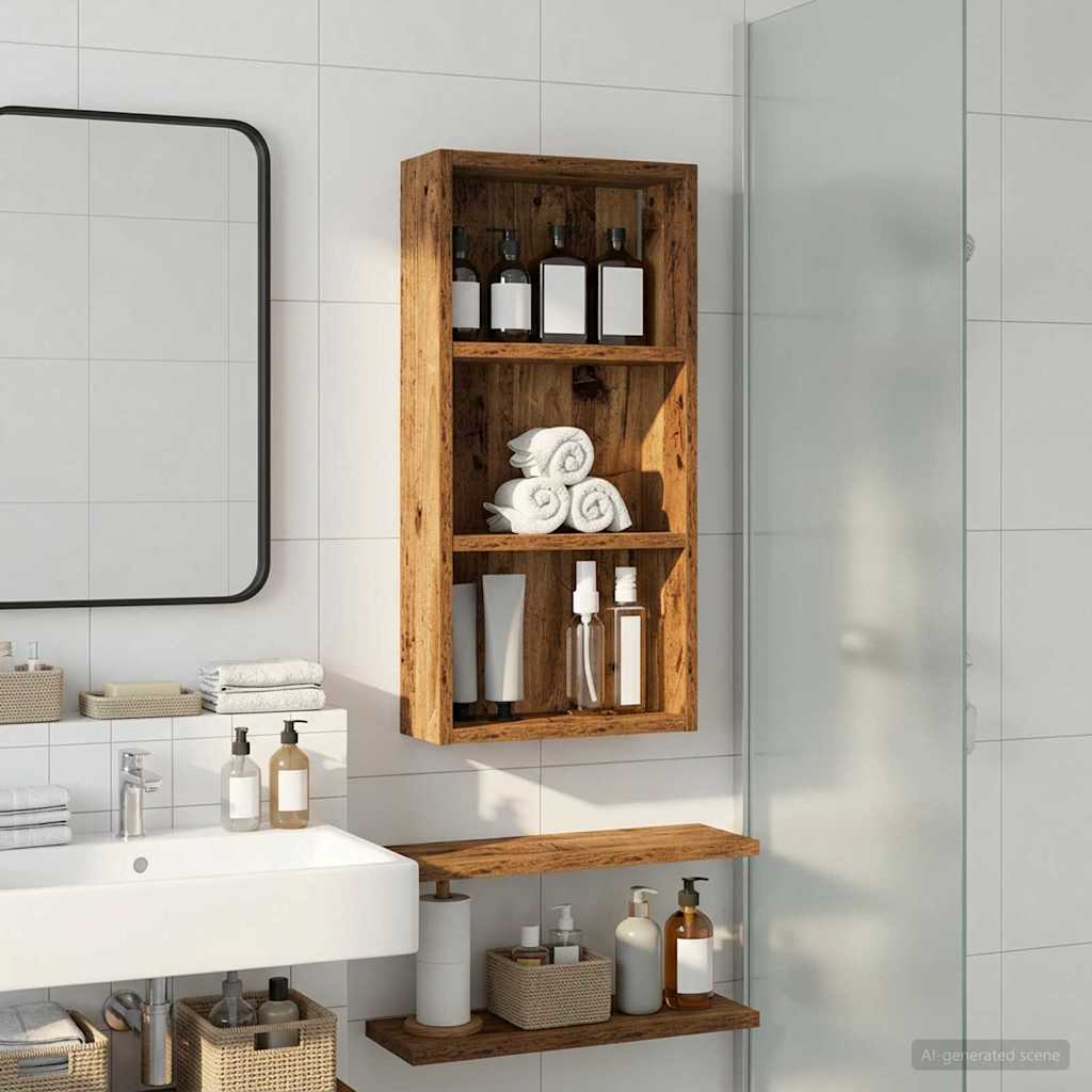 Bathroom Wall Cabinet Old Wood 30 x 10 x 60.5 cm