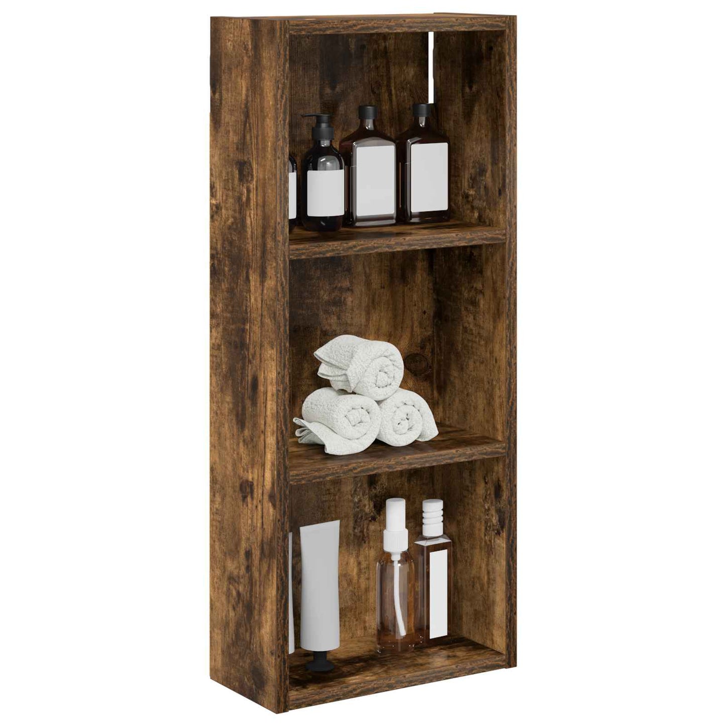 Bathroom Wall Cabinet with Shelf Smoked Oak 30 x 14 x 70 cm