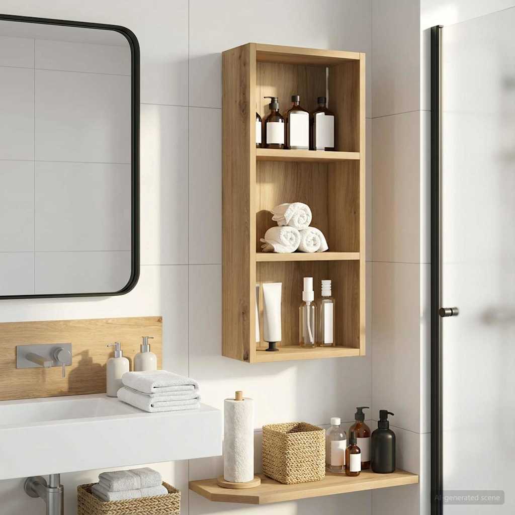 Bathroom Wall Cabinet Artisian Oak 30 x 14 x 70 cm