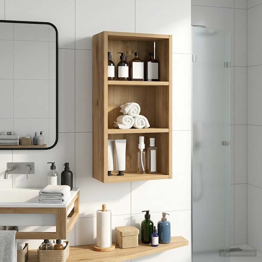 Bathroom Wall Cabinet Artisian Oak 30 x 16 x 62.5 cm
