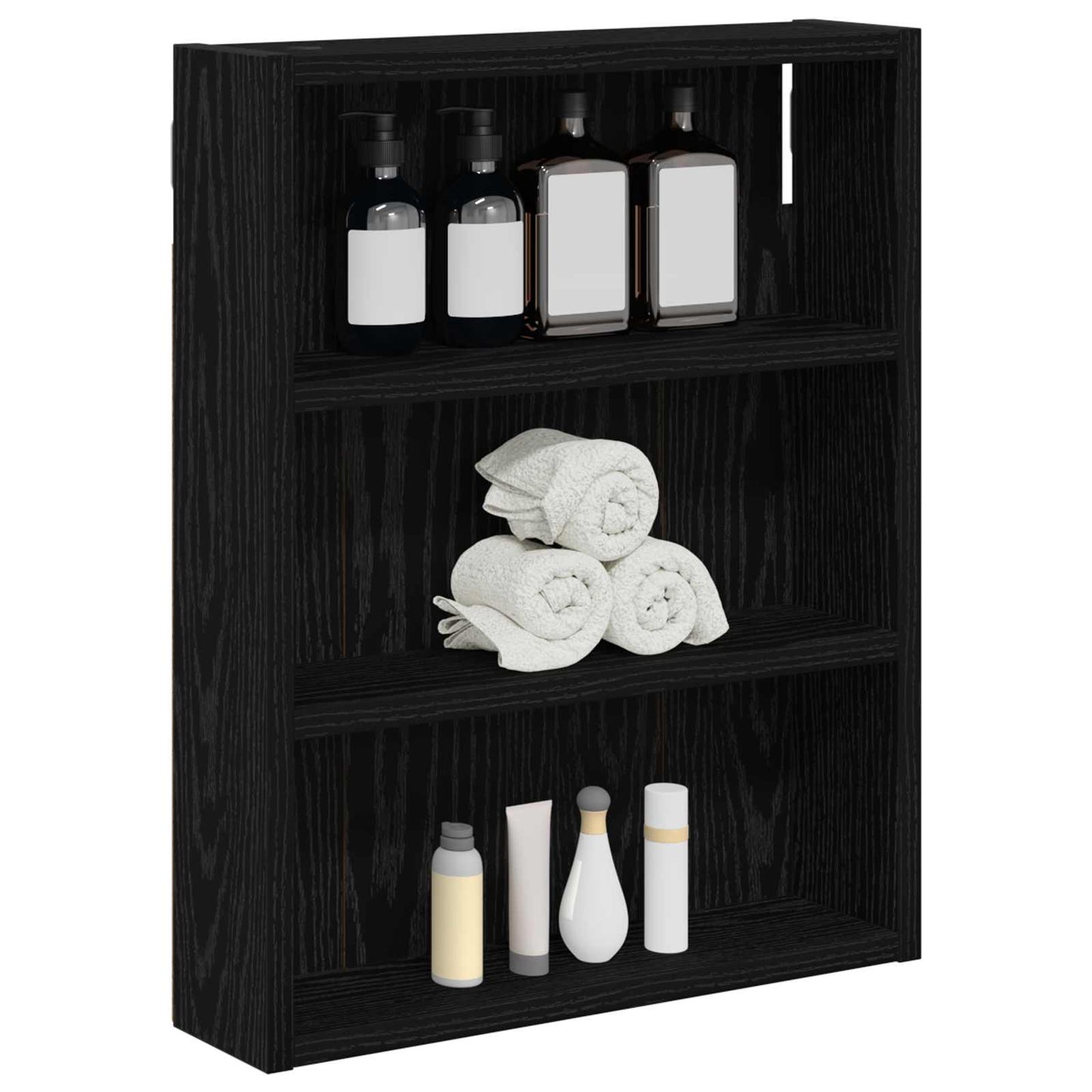 Bathroom Wall Cabinet Black Oak 40 x 10 x 50 cm Engineered wood