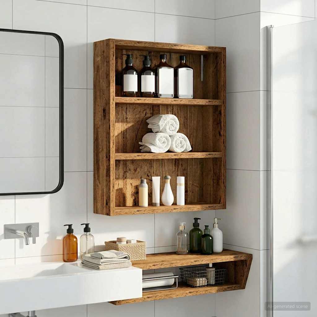 Bathroom Wall Cabinet Old Wood 40 x 10 x 50 cm Engineered wood