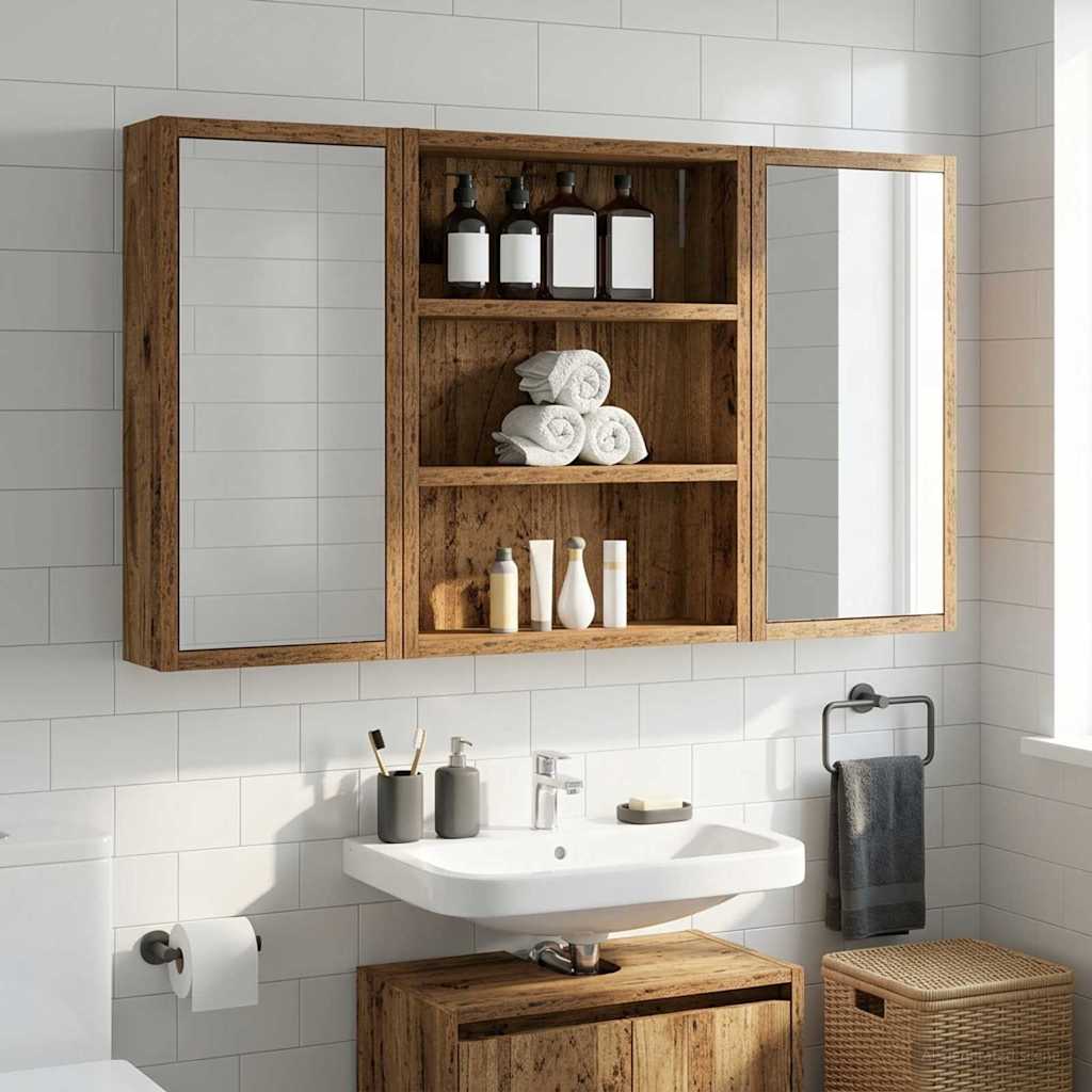 Bathroom Wall Cabinet Old Wood 40 x 10 x 50 cm Engineered wood