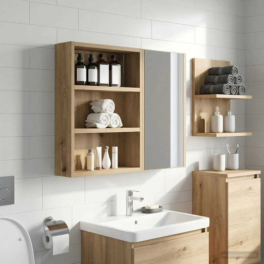 Bathroom Wall Cabinet Artisan Oak 40 x 10 x 50 cm