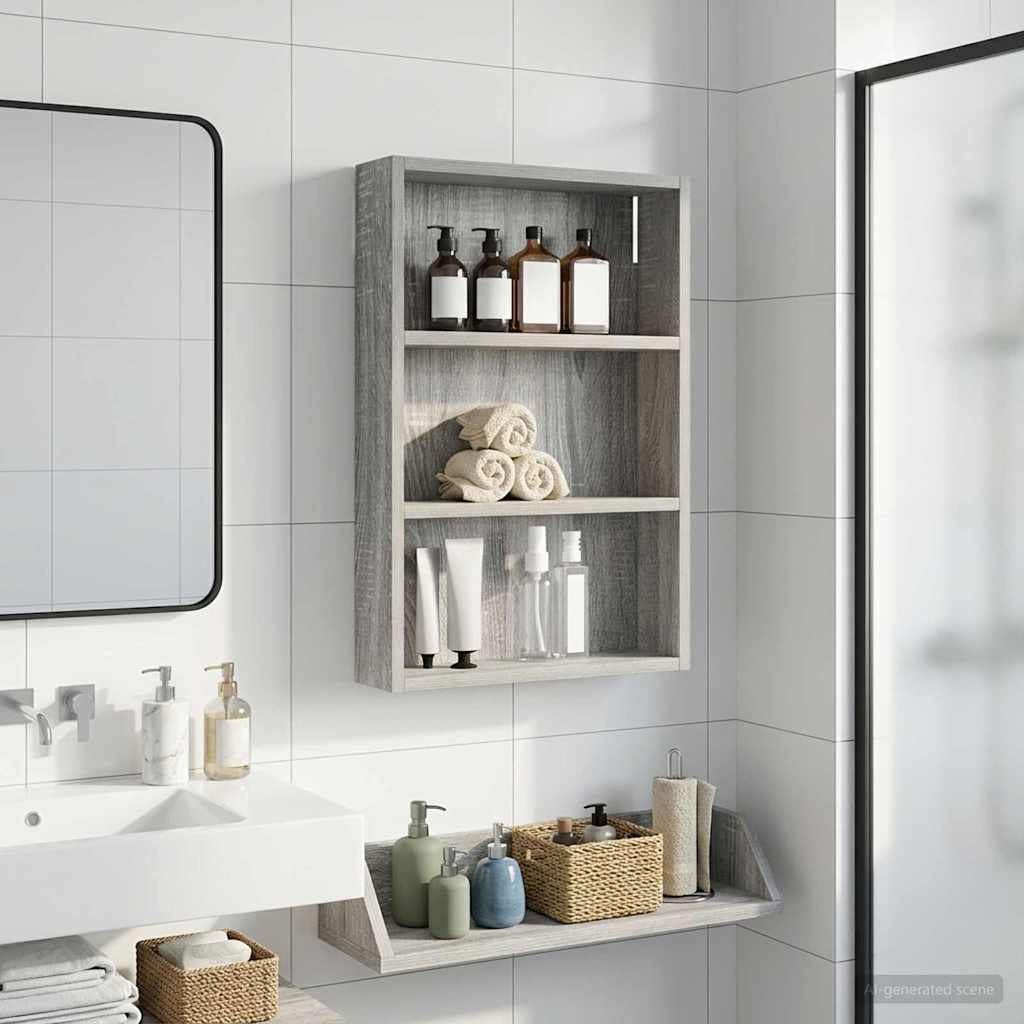 Bathroom Wall Cabinet Grey Sonoma 40 x 10 x 60.5 cm