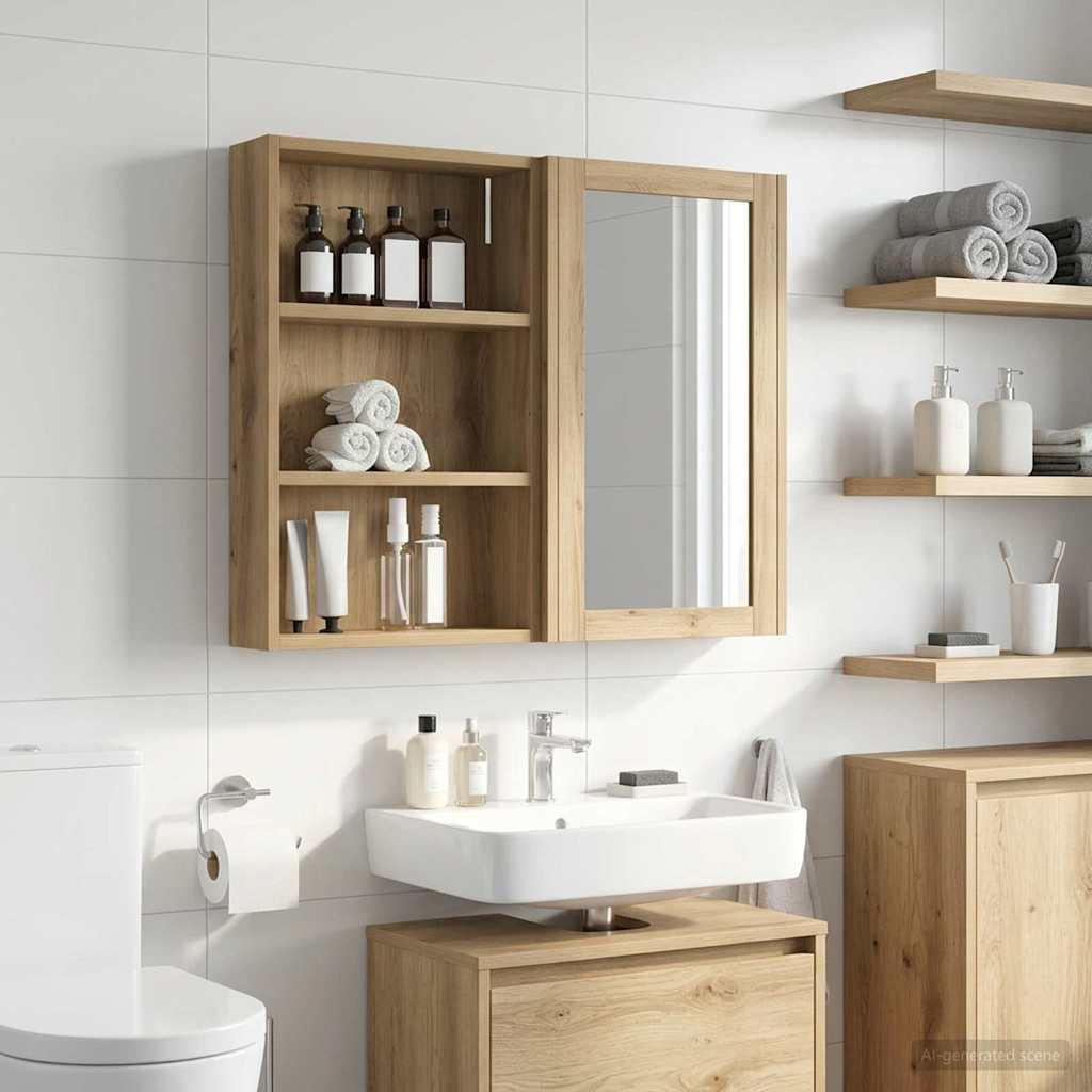 Bathroom Wall Cabinet Artisian Oak 40 x 10 x 60.5 cm
