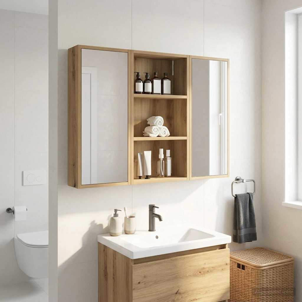 Bathroom Wall Cabinet Artisian Oak 40 x 14 x 70 cm