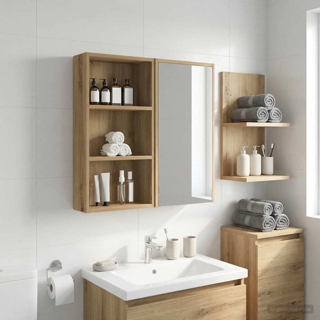 Bathroom Wall Cabinet Artisian Oak 40 x 14 x 70 cm