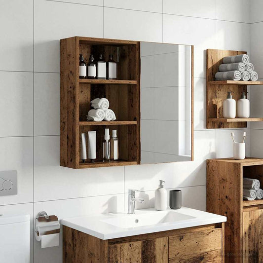 Bathroom Wall Cabinet Old Wood 40 x 16 x 62.5 cm