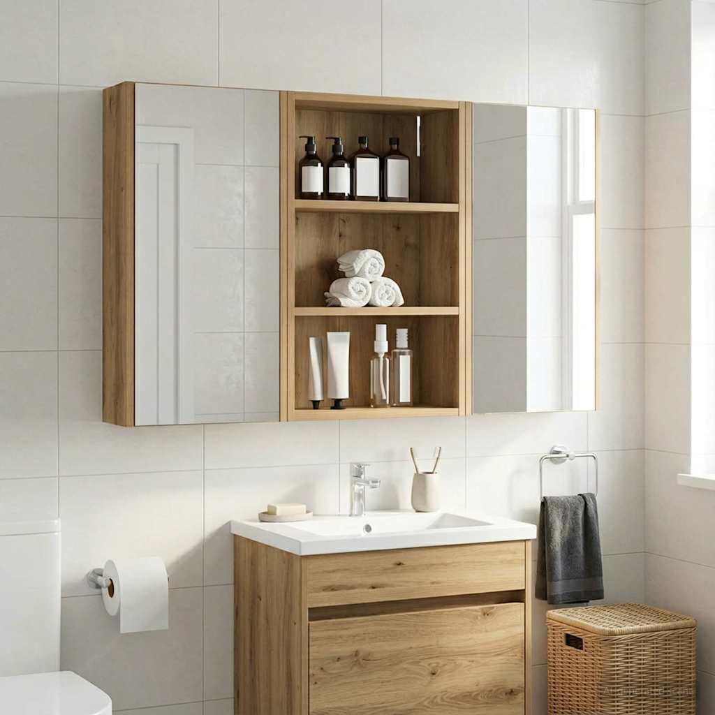 Bathroom Wall Cabinet Artisan Oak 40 x 16 x 62.5 cm