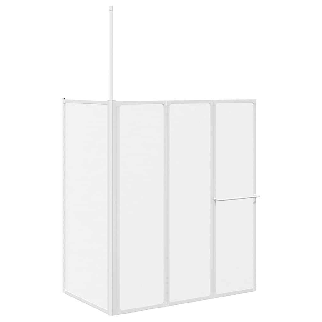 Bath Screen Folding Frosted Aluminium