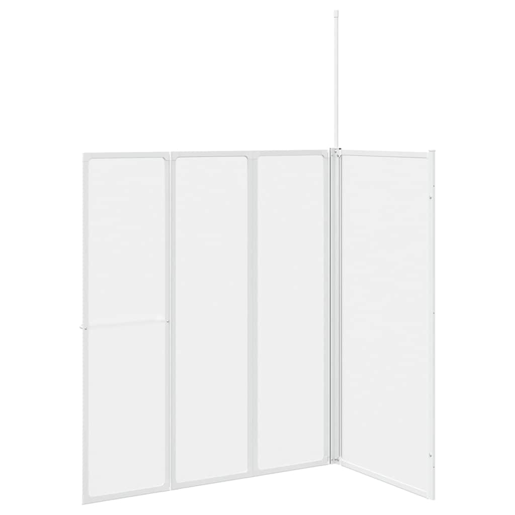 Bath Screen Folding Frosted Aluminium