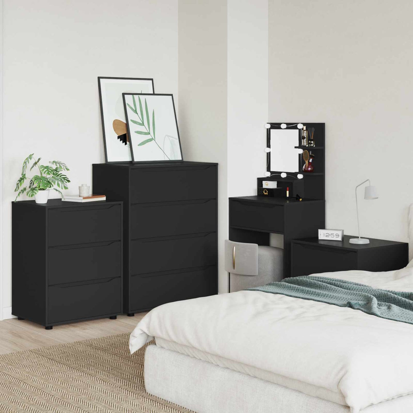 Storage Cabinets Black 80 x 48 x 105 cm Engineered Wood