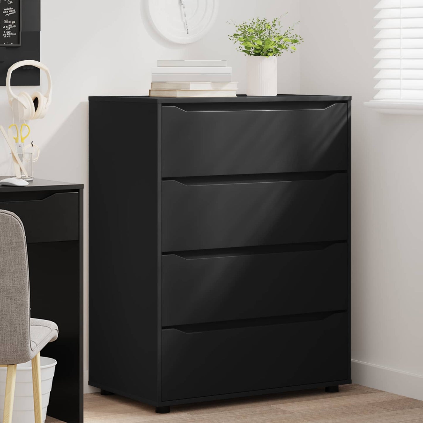 Storage Cabinets Black 80 x 48 x 105 cm Engineered Wood