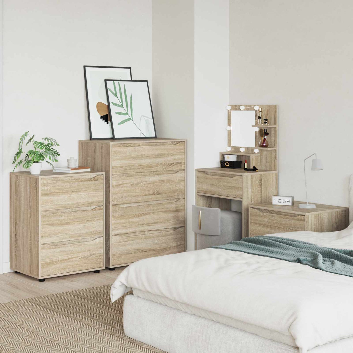 Storage Cabinets Sonoma Oak 80 x 48 x 105 cm Engineered Wood