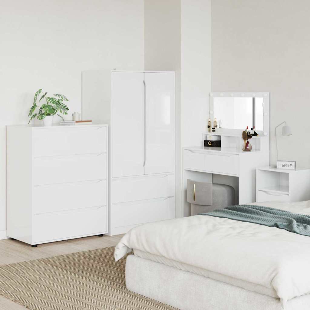 Storage Cabinets High Gloss White 80 x 48 x 105 cm