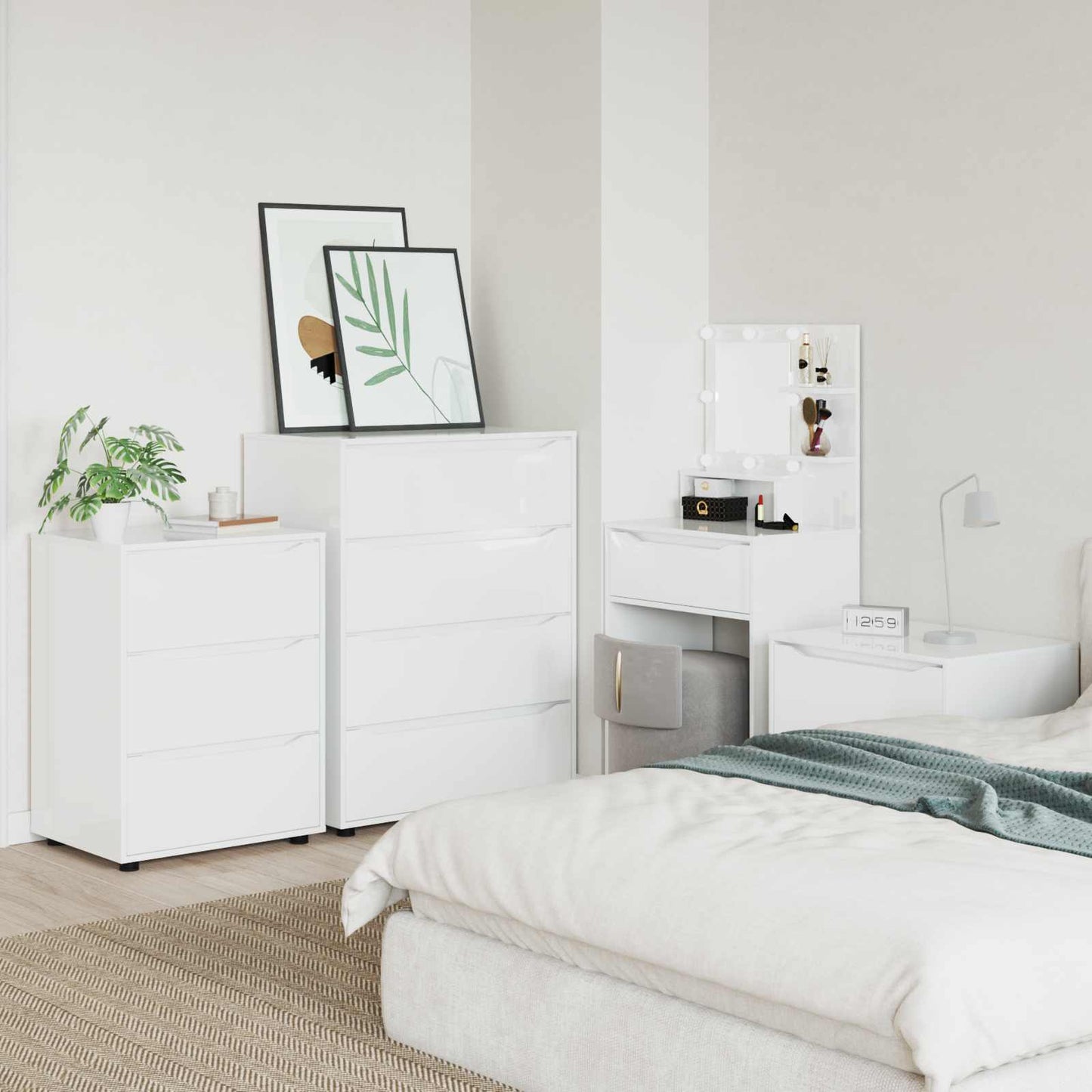 Storage Cabinets High Gloss White 80 x 48 x 105 cm