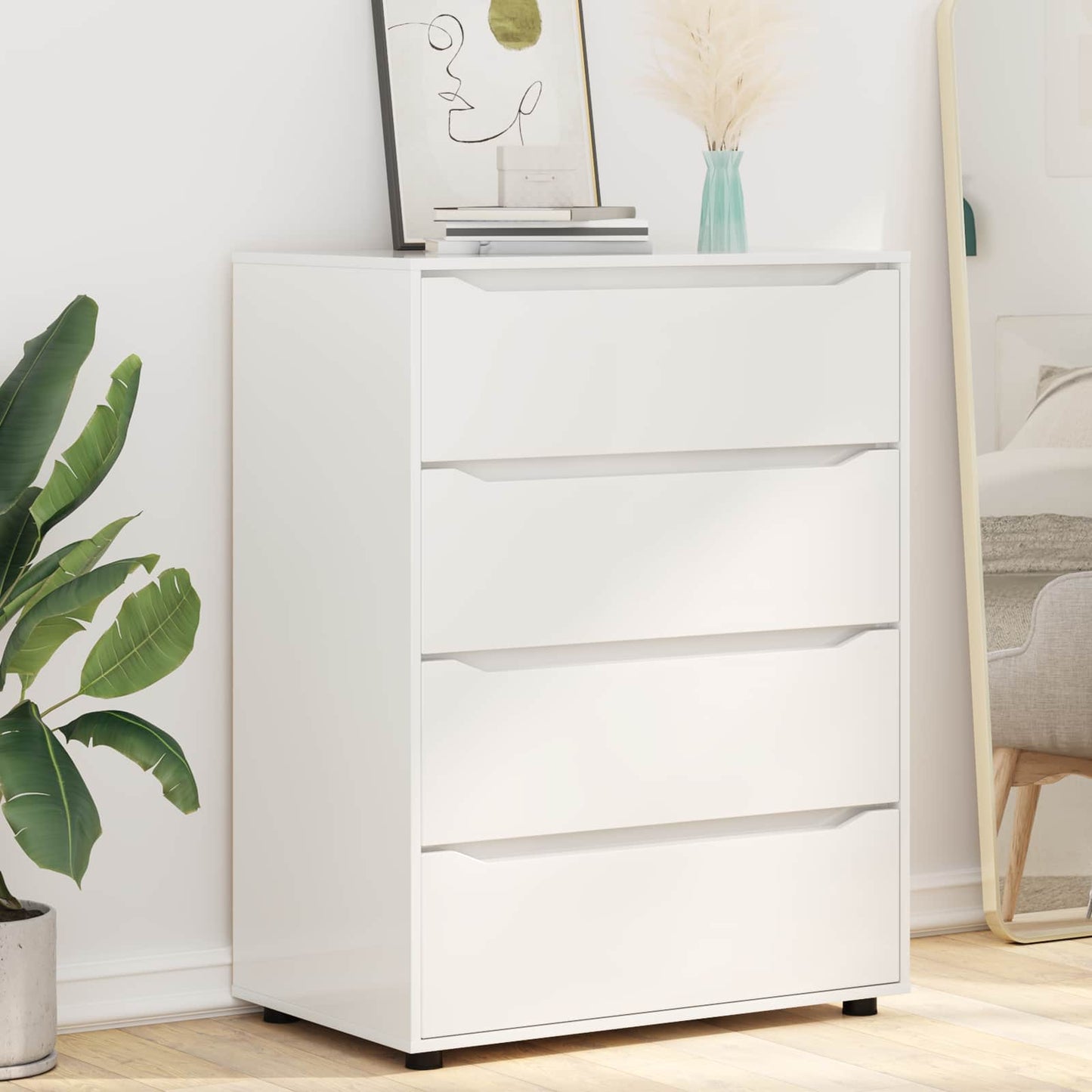 Storage Cabinets High Gloss White 80 x 48 x 105 cm