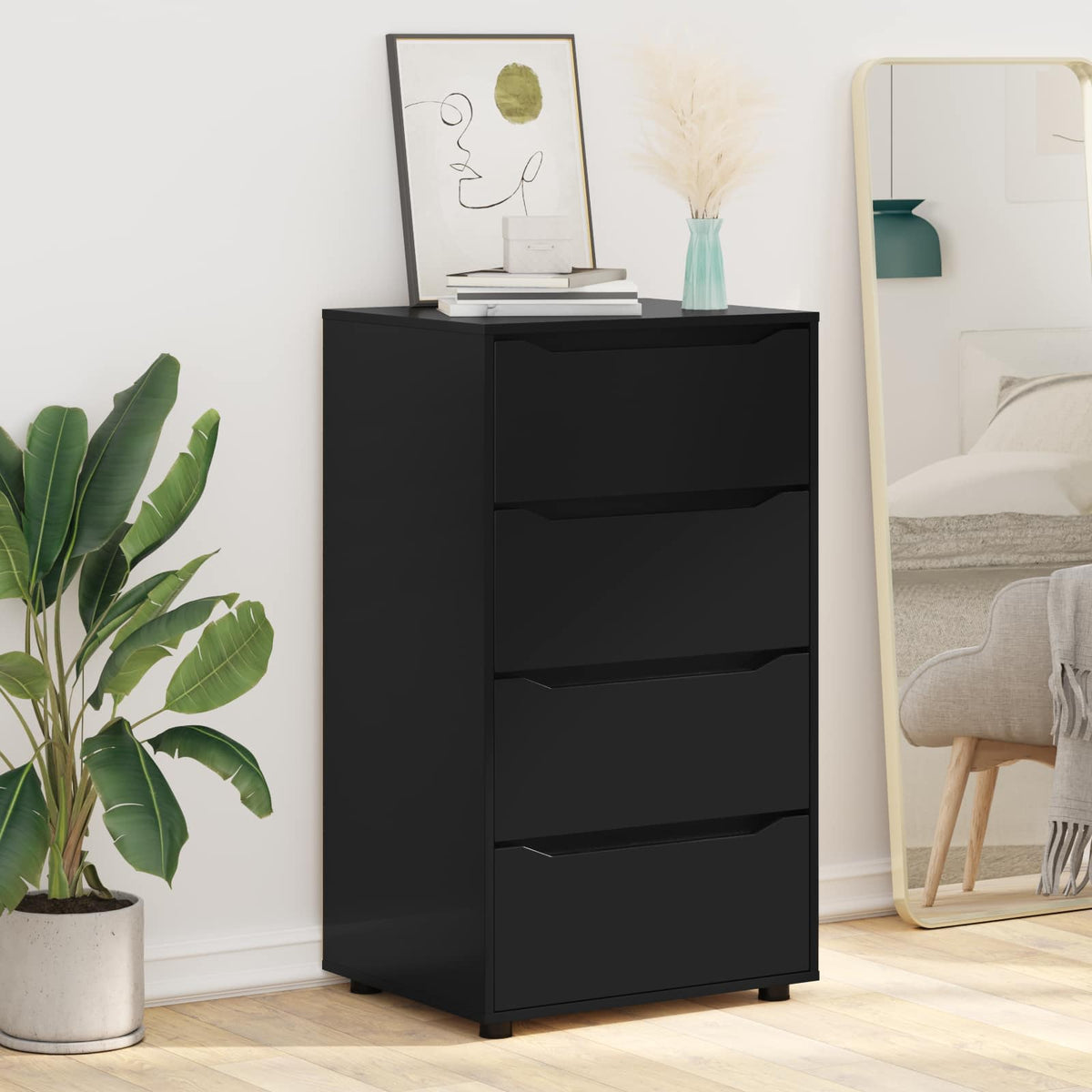 Storage Cabinets 60 x 48 x 105 cm Engineered Wood Black