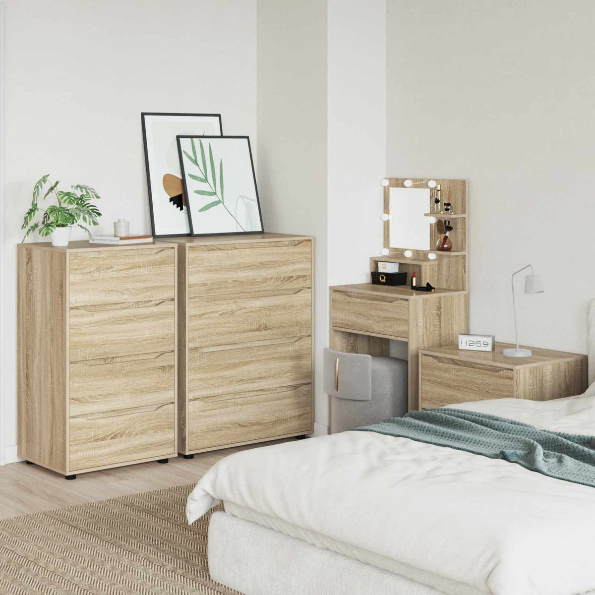 Storage Cabinets 60 x 48 x 105 cm Engineered Wood Sonoma Oak