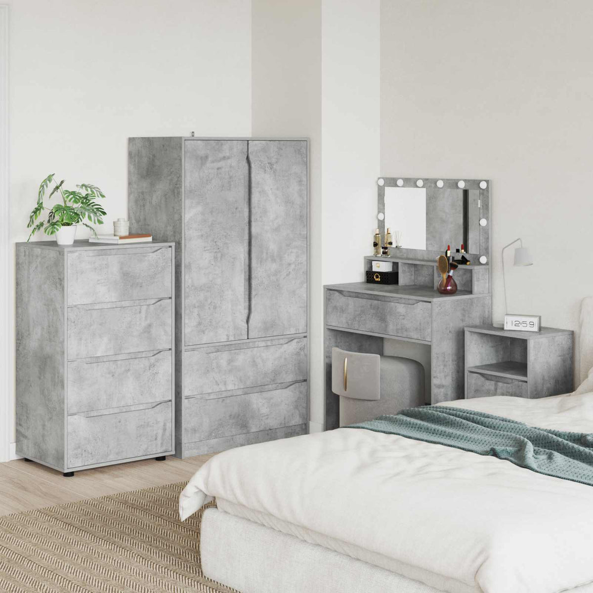 Storage Cabinets 60 x 48 x 105 cm Engineered Wood Concrete Grey