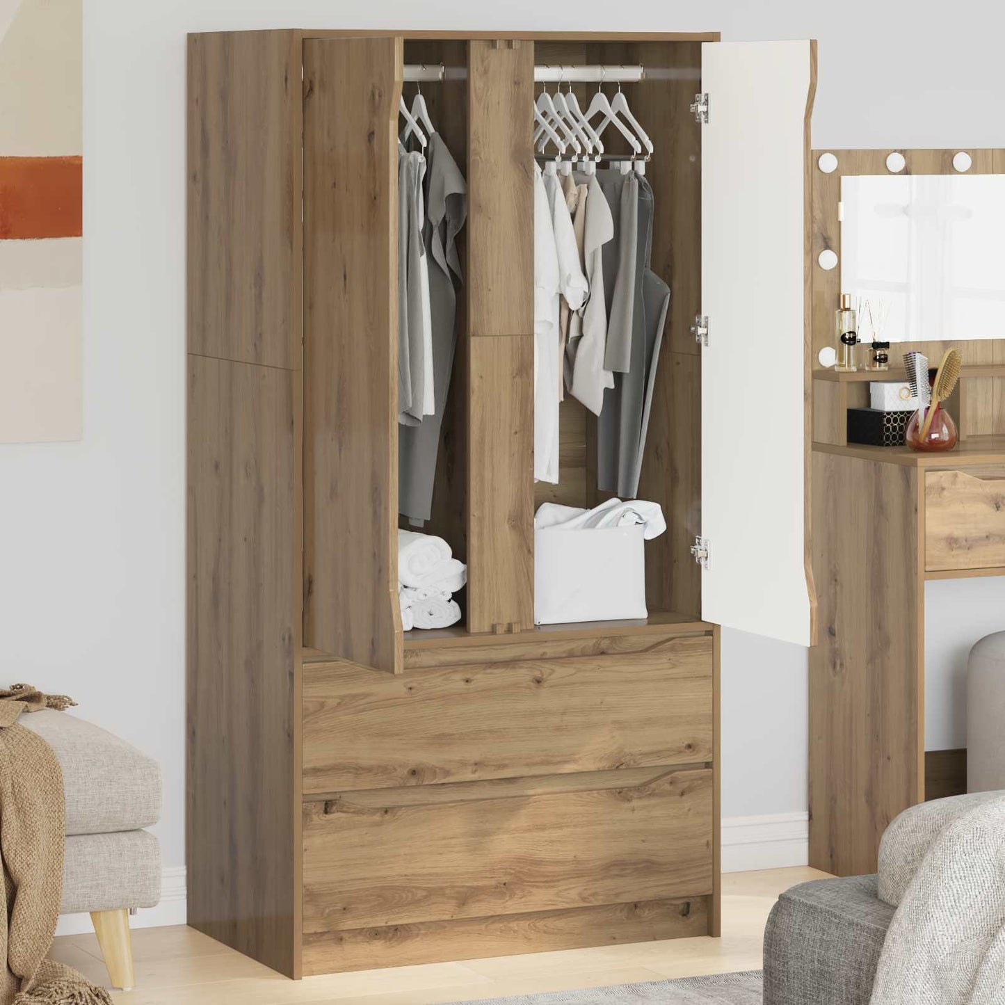Wardrobe Artisan Oak 79.5 x 49 x 156 cm Engineered Wood