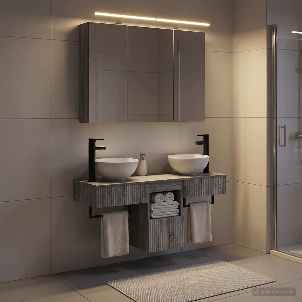 Bathroom Cabinet Set 4 pcs Grey Sonoma Engineered Wood