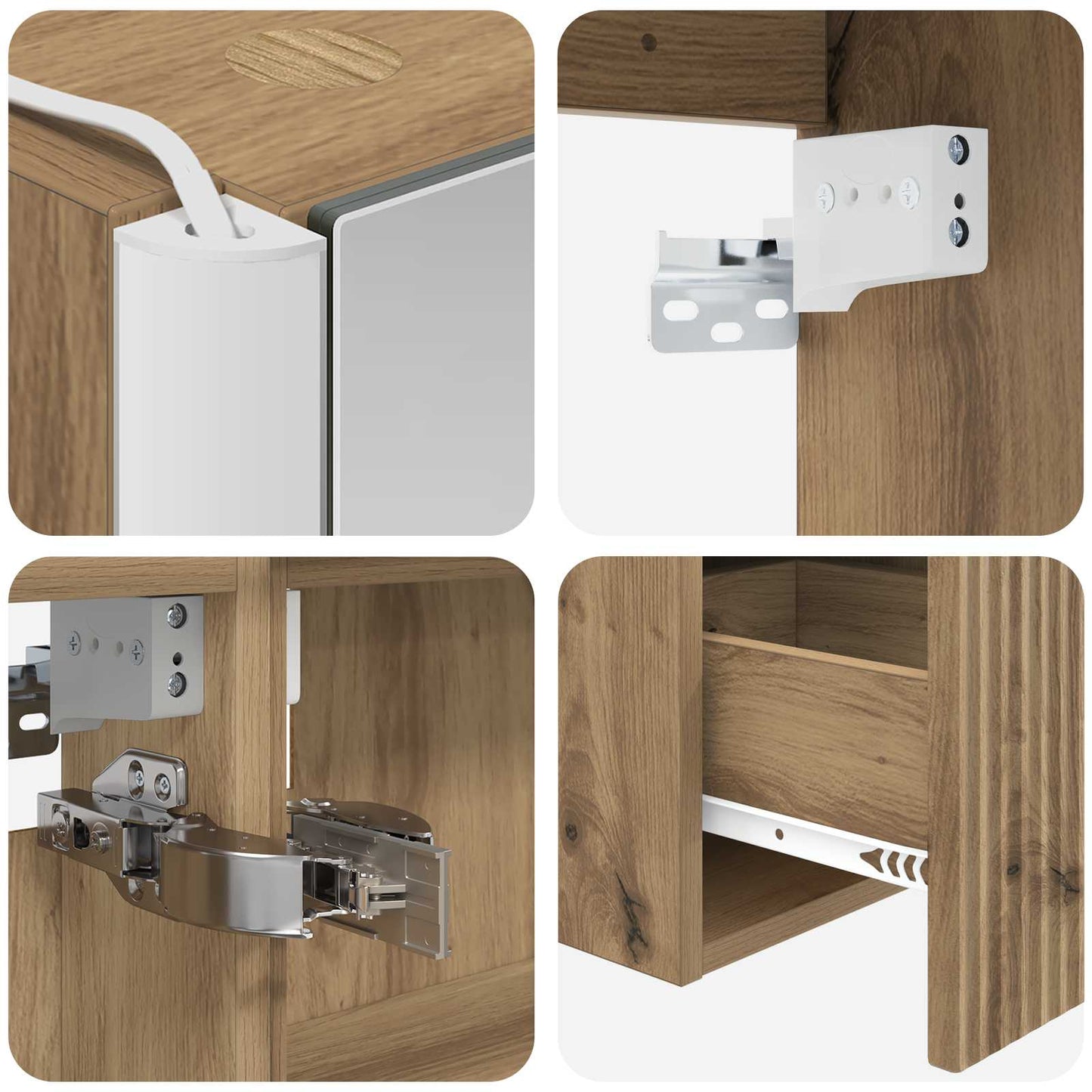Bathroom Cabinet Set 4 pcs Artisan Oak 103.5 x 15.5 x 70 cm