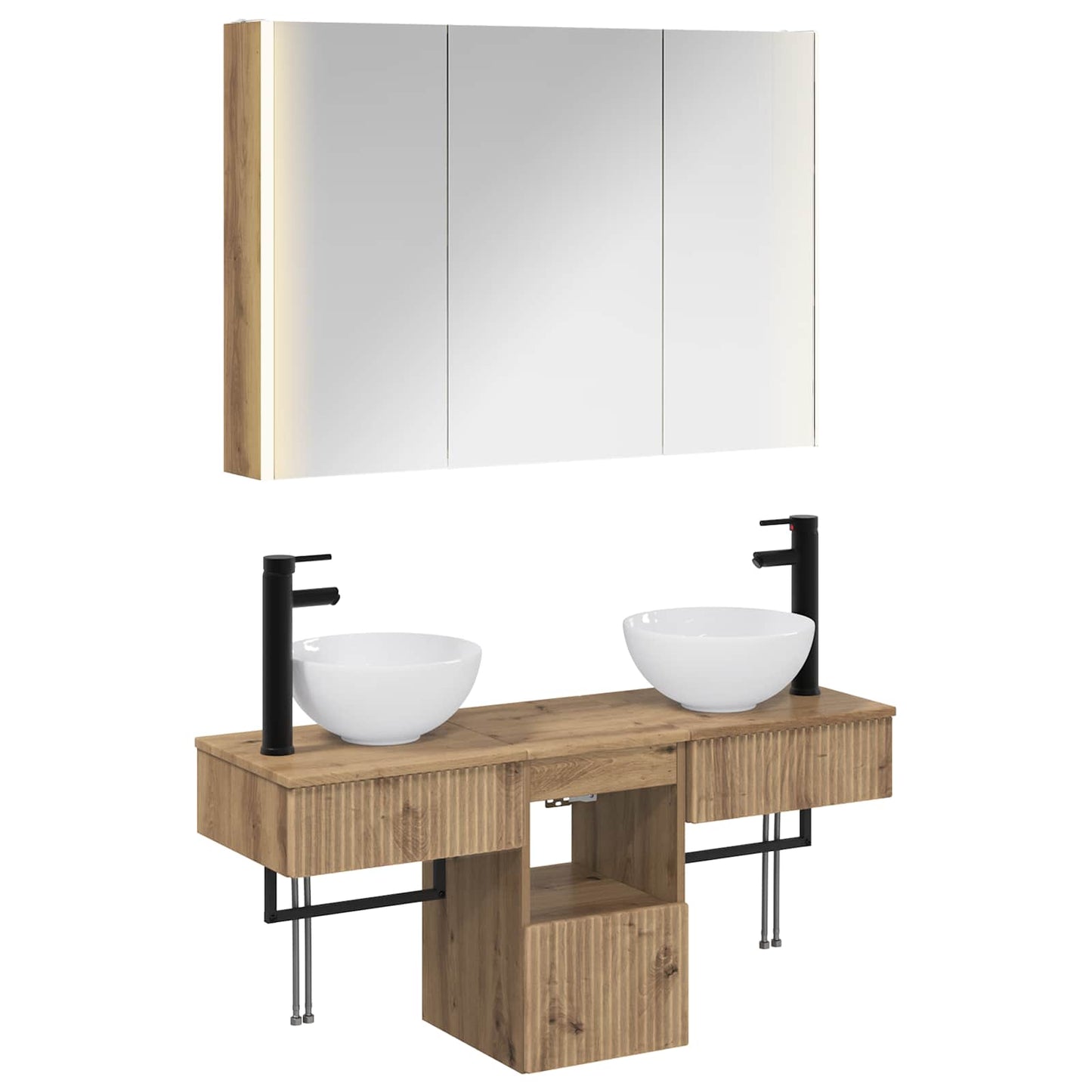 Bathroom Cabinet Set 4 pcs Artisan Oak Engineered Wood